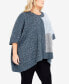 Фото #4 товара Plus Size Mia Round Neck Poncho Sweater