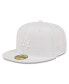 Фото #1 товара Men's Los Angeles Dodgers White on White 59FIFTY Fitted Hat