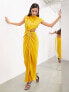 Фото #1 товара ASOS EDITION draped and slashed high neck maxi dress in golden yellow