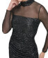 Women's Illusion-Sleeve Sequin Bodycon Dress