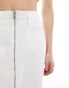 Фото #2 товара Calvin Klein Jeans zip detail denim maxi skirt in white wash - ASOS Exclusive