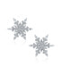 Holiday Party Flower Christmas Frozen Winter AAA Cubic Zirconia Encrusted CZ Large Snowflake Stud Earrings For Women Teen .925 Sterling Silver
