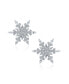 ფოტო #3 პროდუქტის Holiday Party Flower Christmas Frozen Winter Cubic Zirconia Encrusted CZ Large Snowflake Stud Earrings For Women Sterling Silver