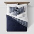 Фото #3 товара 5pc Full/Queen Bowen Reversible Herringbone Stripe Comforter Bedding Set Blue -