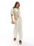 Фото #3 товара Vila Petite tailored wide leg trousers in cream