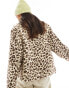 Levi's Valley cheetah print sherpa borg jacket in beige