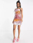 Фото #1 товара COLLUSION ombre sequin mini slip dress in orange