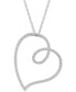 ფოტო #1 პროდუქტის Diamond Heart Loop 18" Pendant Necklace (1/2 ct tw) in 10K White Gold