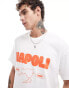 ASOS DESIGN boxy oversized t-shirt with Napoli front print in white