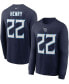 Фото #1 товара Men's Derrick Henry Navy Tennessee Titans Player Name and Number Long Sleeve T-shirt
