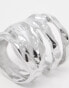 Фото #3 товара ASOS DESIGN wrap molten ring in silver tone