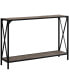 48"L Hall Console Accent Table in Dark Taupe/Black