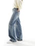 Фото #3 товара ASOS DESIGN cross front dad jean in tinted mid blue