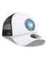 Men's White/Black Charlotte FC Court Sport Foam A-Frame 9FORTY Adjustable Trucker Hat