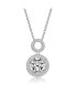 Фото #1 товара Sterling Silver Overlay Champagne Cubic Zirconia Double O Necklace