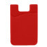 Фото #1 товара Samoprzylepne etui kieszeń na karty kredytowe na tył telefonu silikon czerwone