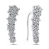 Glittering longitudinal earrings made of EA285W silver
