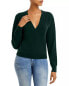 Фото #2 товара Aqua Faux Wrap Cashmere Sweater in Black Size S