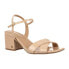 Фото #1 товара Sam & Libby Women Kara Block Heel Shoes 9 Beige Blush Ankle Strap Open Toe Solid