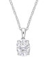 Фото #1 товара Macy's moissanite Oval Solitaire 18" Pendant Necklace (2 ct. t.w.) in Sterling Silver