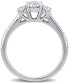 ფოტო #3 პროდუქტის Diamond Oval Three Stone Engagement Ring (1-1/10 ct. t.w.) in 14k White Gold