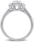 Фото #3 товара Diamond Oval Three Stone Engagement Ring (1-1/10 ct. t.w.) in 14k White Gold