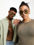 Spitfire Deltoid rectangular sunglasses in green with tonal lens - exclusive to ASOS