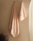 Cotton bath towel with linen border