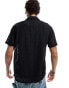 Фото #2 товара Hollister short sleeve revere collar lace shirt in black