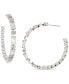 Crystal Medium C Hoop Earrings, 1-5/8"