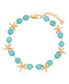 Фото #1 товара Starfish and Turquoise Linked Anklet