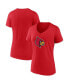 ფოტო #1 პროდუქტის Women's Red Louisville Cardinals Evergreen Logo V-Neck T-shirt