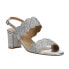 VANELi Lettie Woven Metallic Block Heels Womens Silver Dress Sandals LETTIE-305