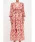 Women's Floral Chiffon Wrapped Maxi Dress