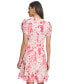 ფოტო #2 პროდუქტის Petite Printed V-Neck Short-Sleeve A-Line Dress