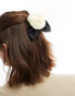 ASOS DESIGN hair tie with corsage detail in black