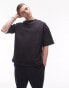 Topman relaxed fit short sleeve sweatshirt in washed black