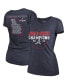 ფოტო #1 პროდუქტის Women's Threads Navy Atlanta Braves 2021 World Series Champions Roster Tri-Blend T-shirt