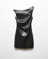 ფოტო #7 პროდუქტის Women's Short Leather-Effect Dress