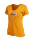 Фото #3 товара Women's Anthony Davis Gold-Tone Los Angeles Lakers Team Playmaker Name Number V-Neck T-Shirt