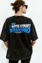 Faded-effect t-shirt with slogan