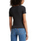 ფოტო #2 პროდუქტის Women's Slim Fit Honey Ribbed Logo T-Shirt