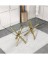 Фото #8 товара Modern Glass Dining Table for 6-8 with Golden Metal Legs