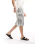 Фото #4 товара ASOS DESIGN heavyweight textured short in navy and white stripe