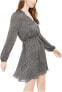 Фото #3 товара Leyden 254008 Womens Long Sleeve V-Neck Mini Dress Black Tic Tac Size Small