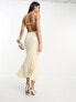 Фото #3 товара ASOS DESIGN elasticated strappy midi dress with open back in ivory