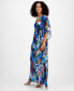 Фото #3 товара Women's Floral-Print Kaftan Dress, Created for Macy's