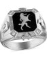 ფოტო #2 პროდუქტის Men's Crest of Bohemia Diamond (1/20 ct. t.w.) Ring in Sterling Silver