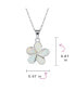 ფოტო #4 პროდუქტის White Created Opal Hawaiian Flower Plumeria Necklace Pendant For Women Girlfriend .925 Sterling Silver October Birthstone