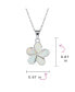 ფოტო #4 პროდუქტის White Synthetic Opal Hawaiian Flower Plumeria Necklace Pendant For Women Sterling Silver